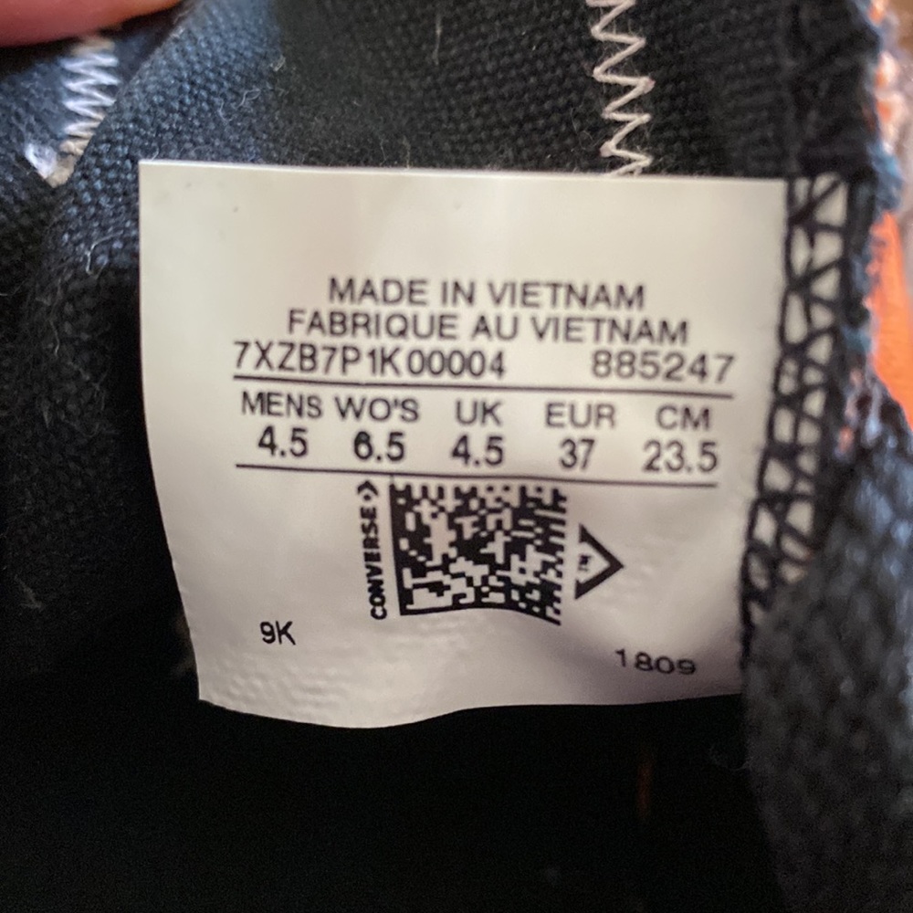 Converse Orange and Black Sneakers - Picture 5 of 5